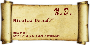 Nicolau Dezső névjegykártya