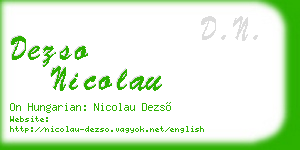 dezso nicolau business card
