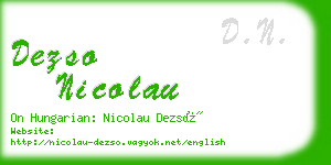 dezso nicolau business card